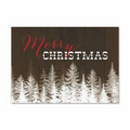 Rustic Christmas Greeting Card - Red Lined White Fastick  Envelope